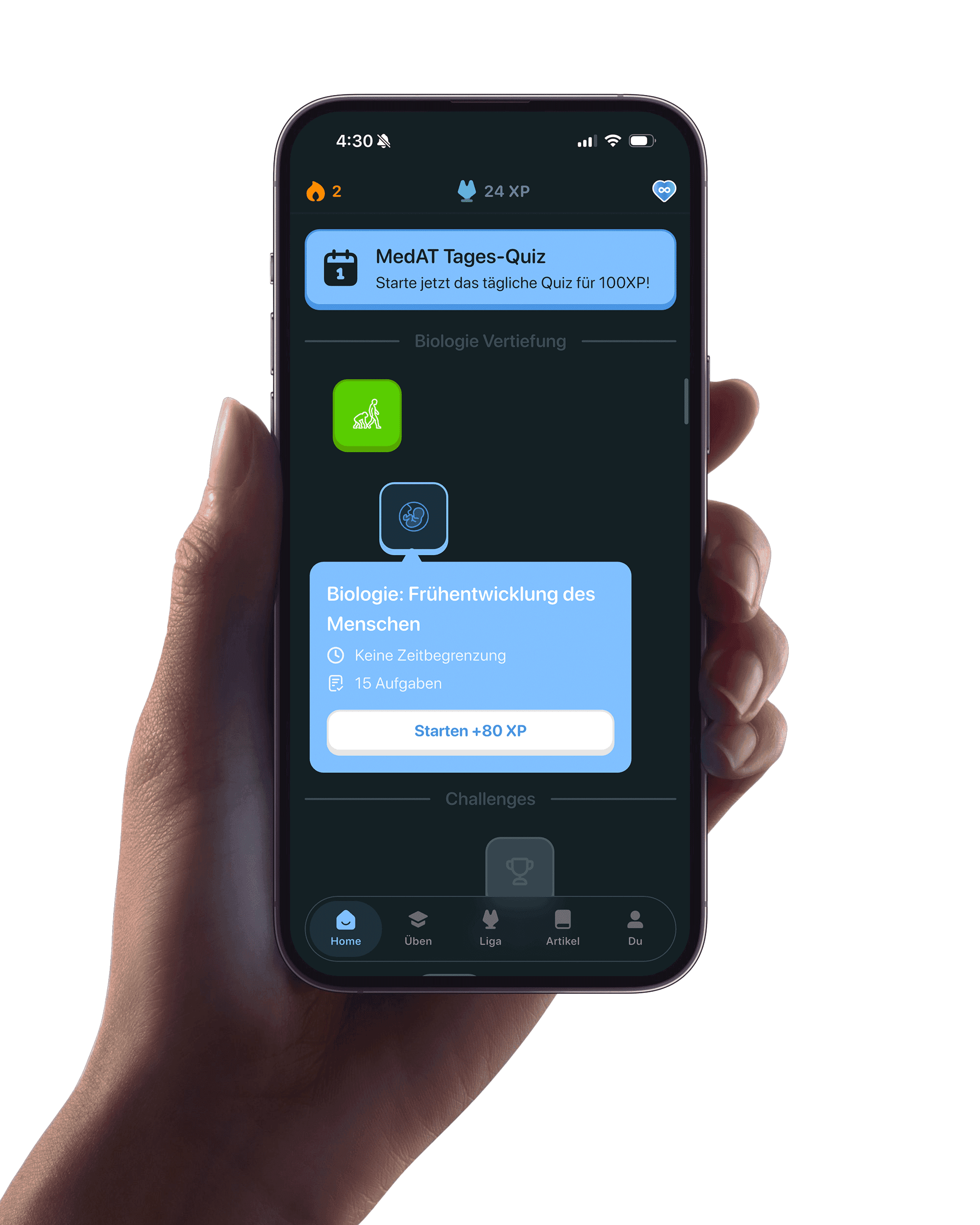 Medaty MedAT Lern-App auf dem Smartphone