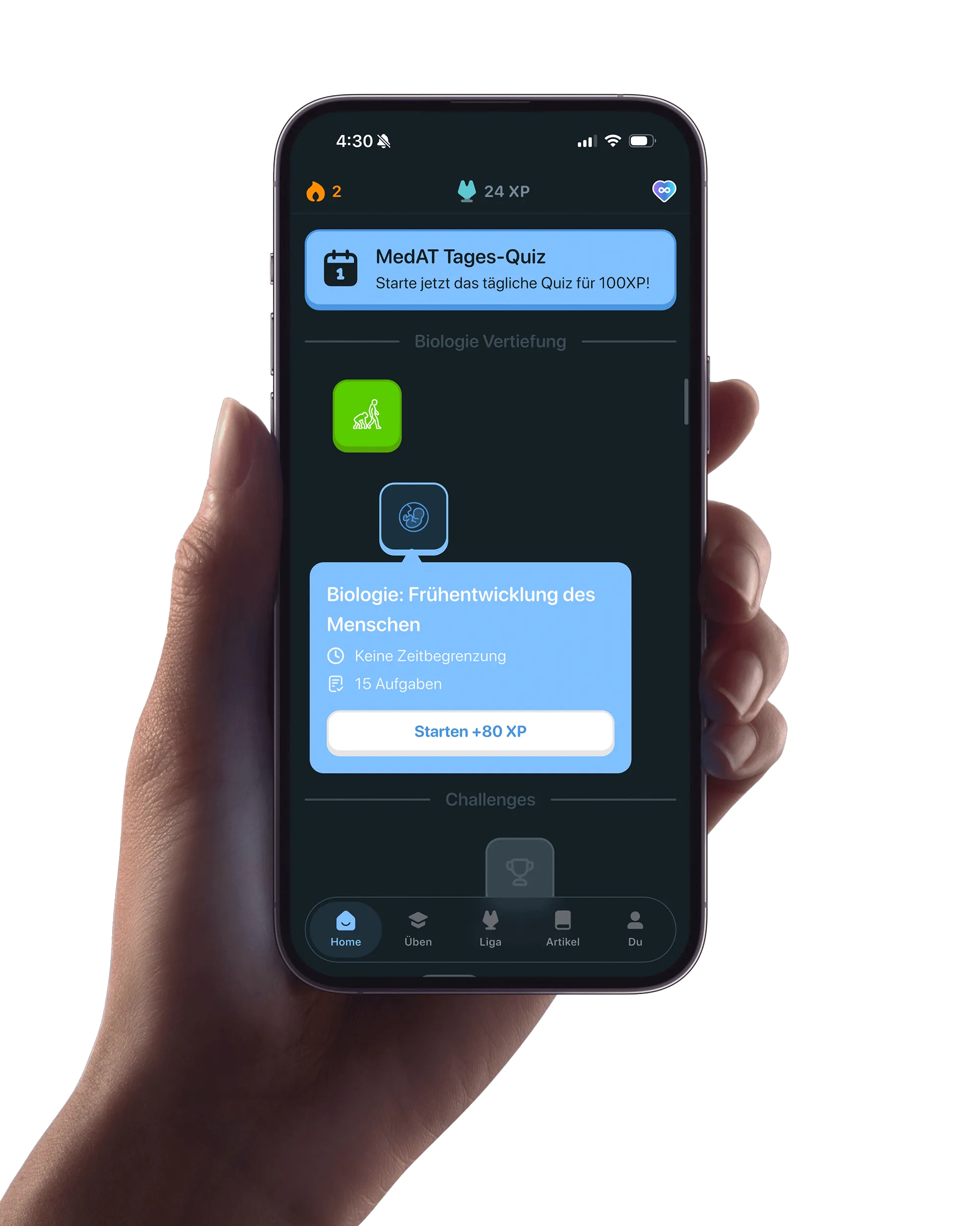 Medaty MedAT Lern-App auf dem Smartphone